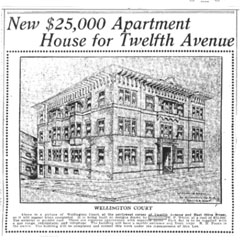 Rendering of Wellington Court, Seattle Times - October 28, 1906