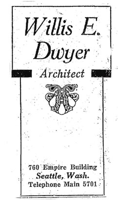Willis Dwyer Advertisement, Seattle Times - February 17, 1924